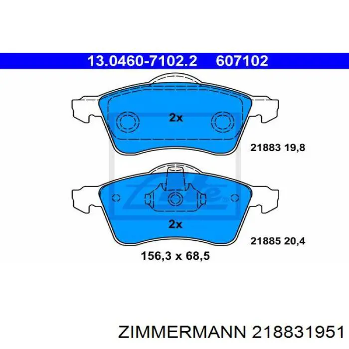 Купить 218831951 Zimmermann Колодки тормозные