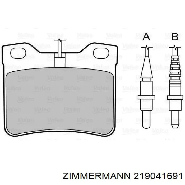 219041691 Zimmermann Колодки тормозные дисковые комплект
