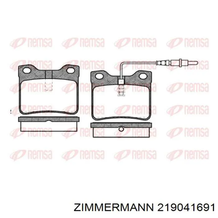 Купить 219041691 Zimmermann Колодки тормозные задние, дисковые