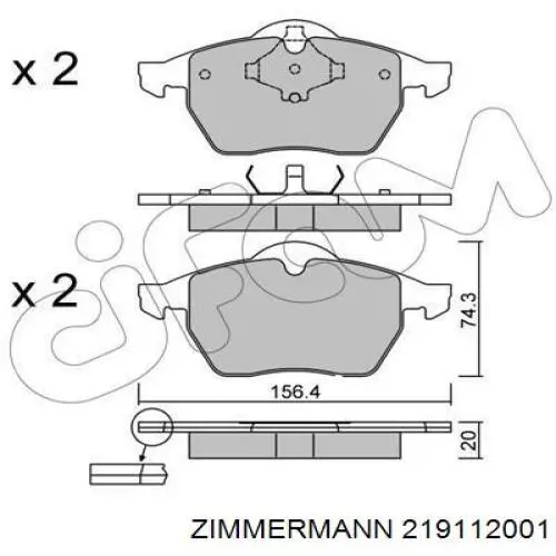 Колодки Zimmermann 219112001 цена, от 29.72 USD