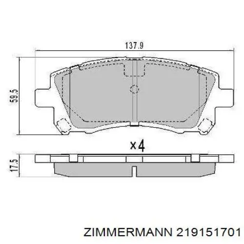 Тормозные колодки Zimmermann 219151701