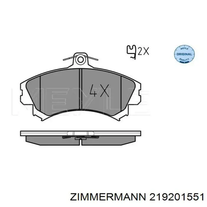 Передние тормозные колодки 219201551 Zimmermann