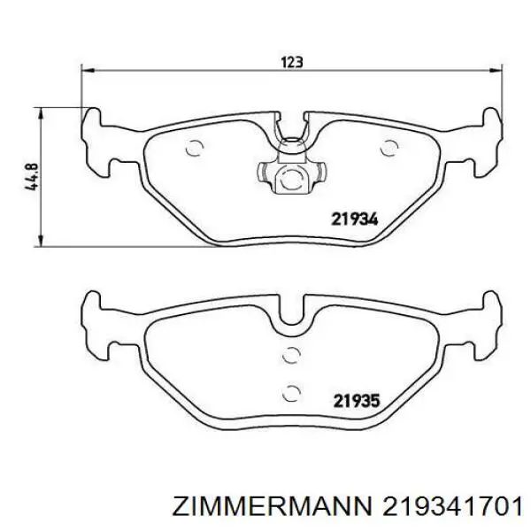 Колодки дисковые  Zimmermann 219341701 цена, от 32.82 USD