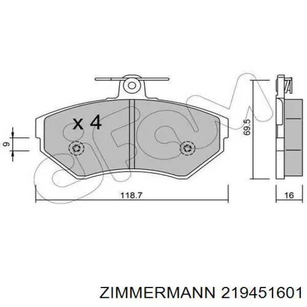 219451601 Zimmermann Колодки передние