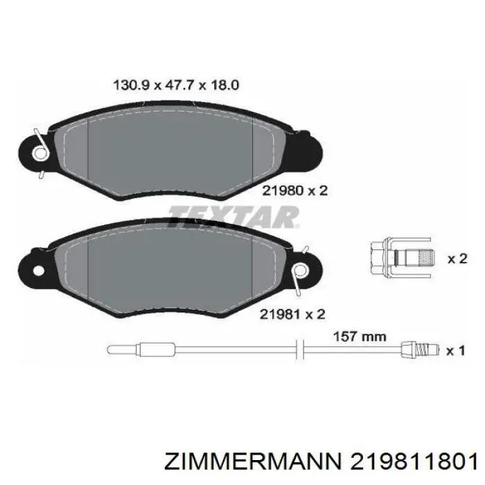 Колодки Zimmermann 219811801 цена, от 22.57 USD