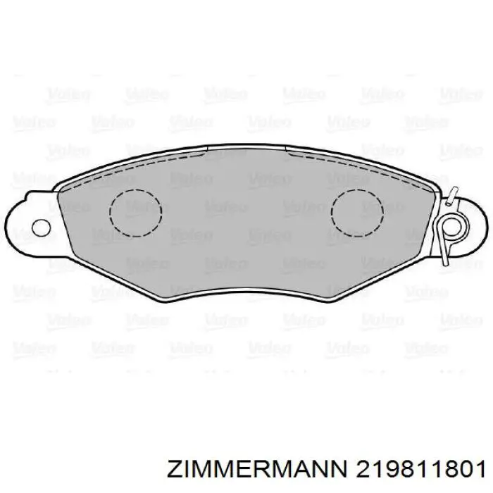 Купить 219811801 Zimmermann Колодки тормозные