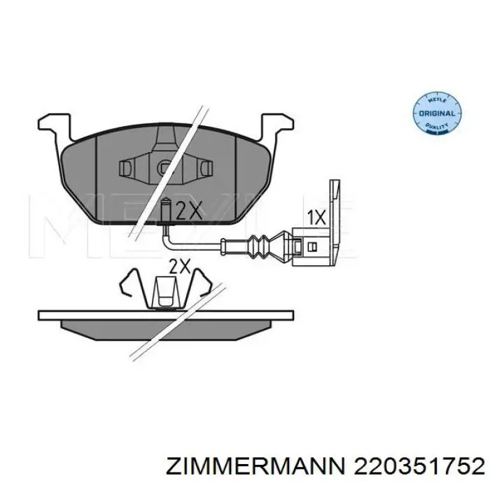 220351752 Zimmermann sapatas do freio dianteiras de disco