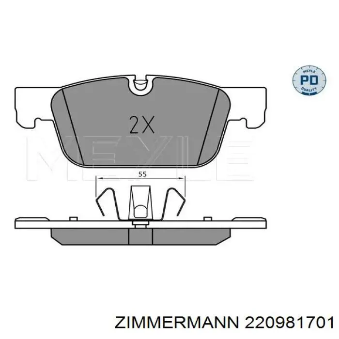 Купить 220981701 Zimmermann Колодки тормозные