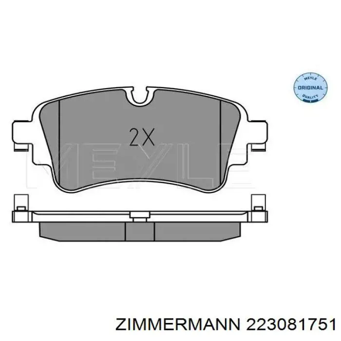 Купить 223081751 Zimmermann Колодки тормозные задние, дисковые
