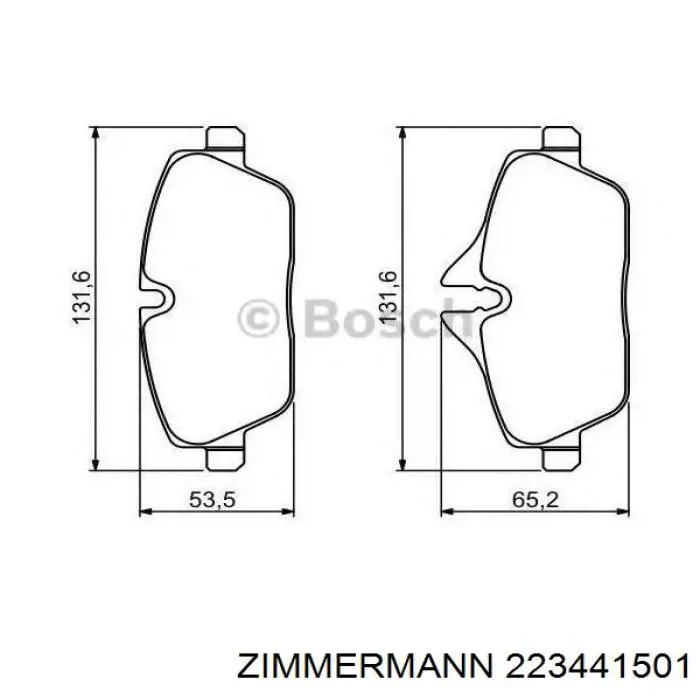 Купить 223441501 Zimmermann Колодки тормозные