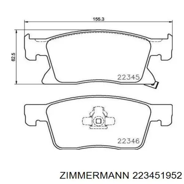 223451952 Zimmermann sapatas do freio dianteiras de disco