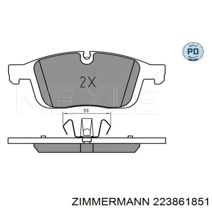 Купить 223861851 Zimmermann Колодки тормозные