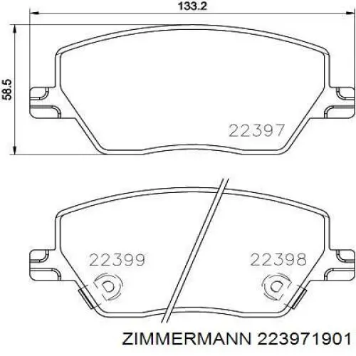 Передние тормозные колодки 223971901 Zimmermann