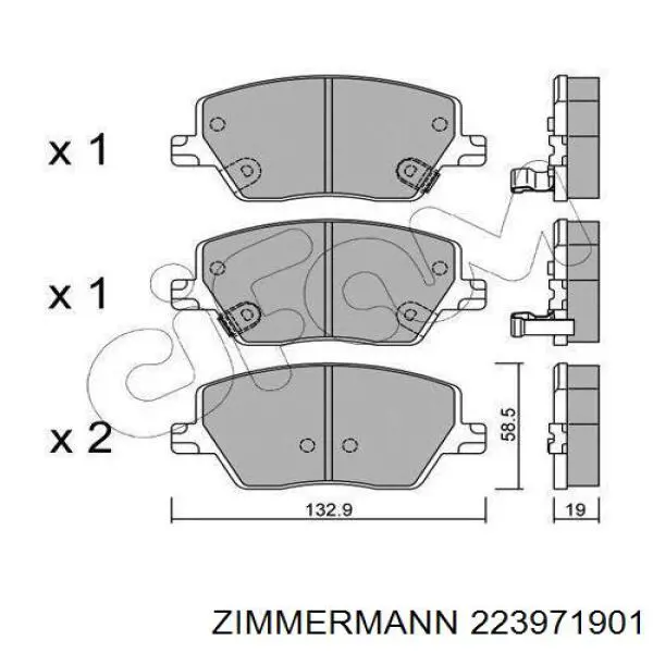 Купить 223971901 Zimmermann Колодки тормозные