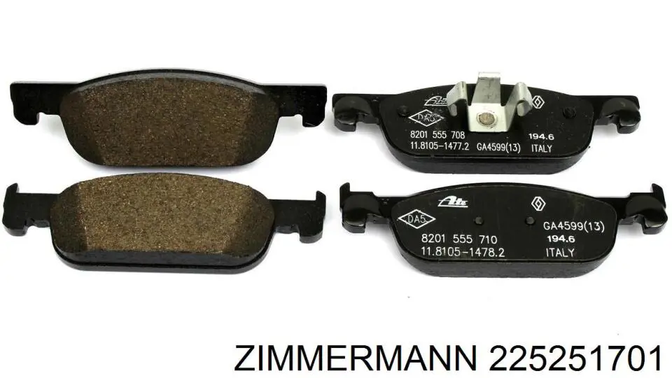 Колодки Zimmermann 225251701 цена, от 35.52 USD
