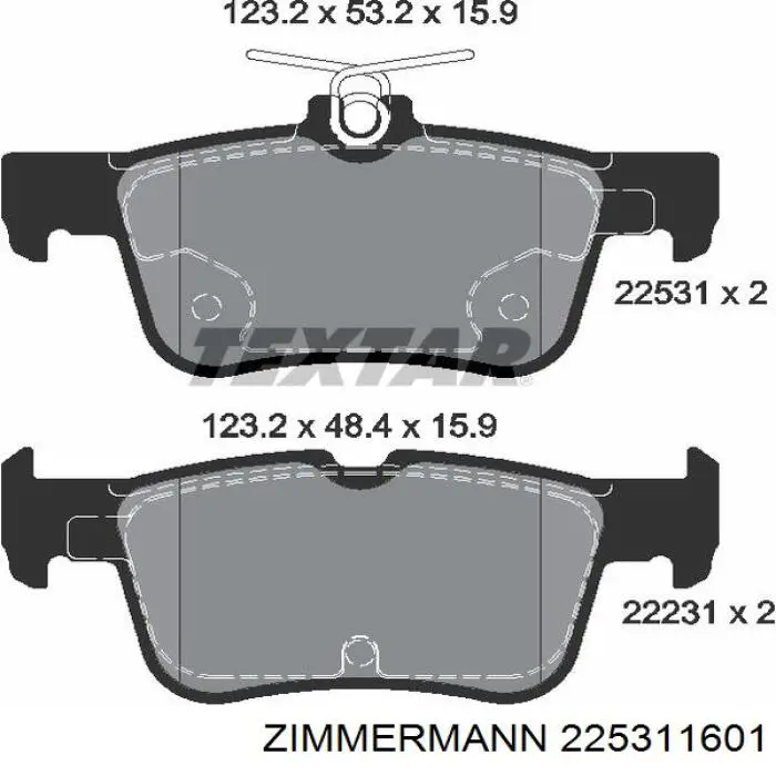 Колодки дисковые  Zimmermann 225311601 цена, от 45.10 USD
