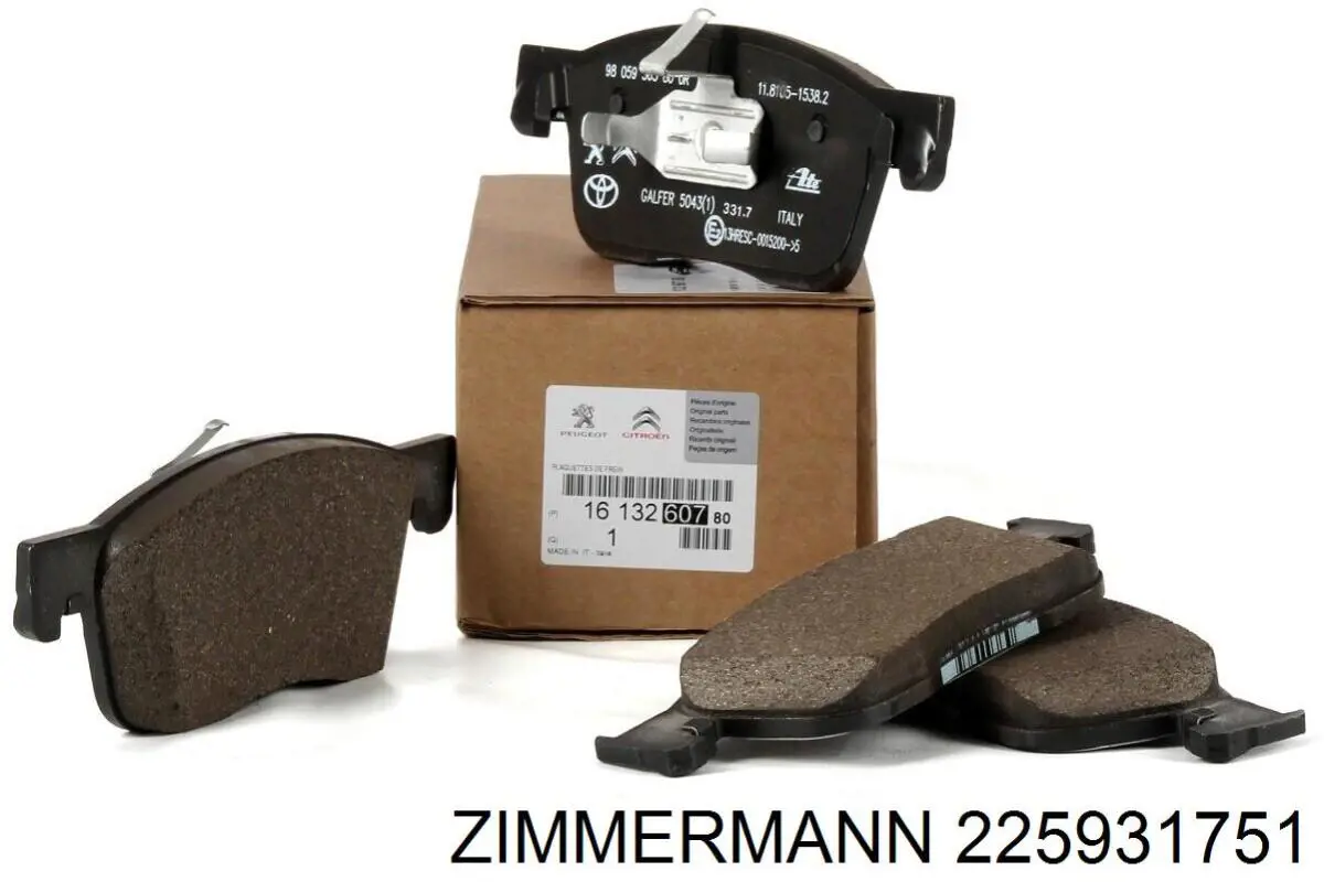 Купить 225931751 Zimmermann Колодки тормозные