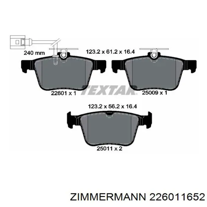 22601.165.2 Zimmermann sapatas do freio traseiras de disco