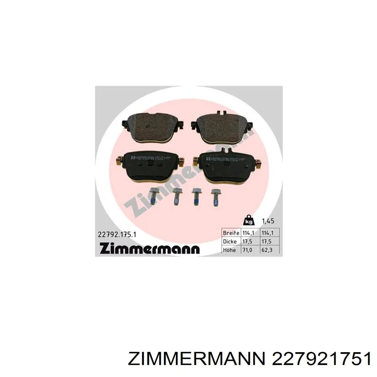 Колодки дисковые  Zimmermann 227921751 цена, от 68.34 USD