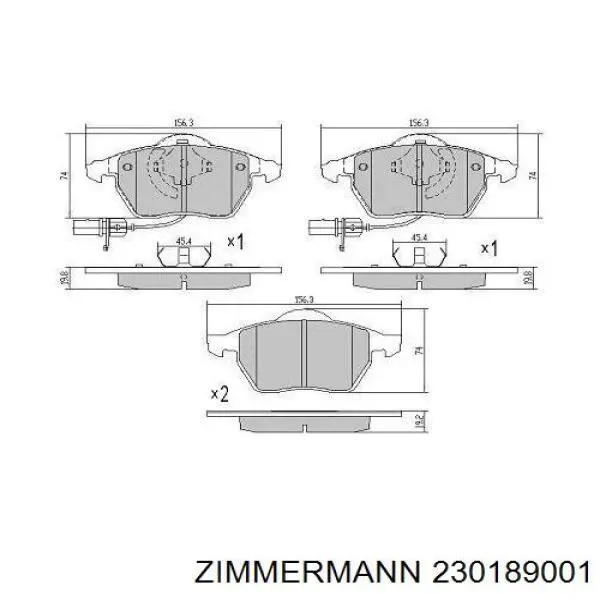 Тормозные колодки Zimmermann 230189001