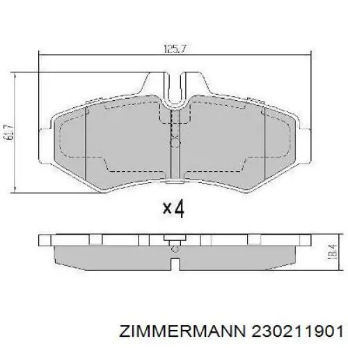 Задние дисковые колодки Zimmermann 230211901