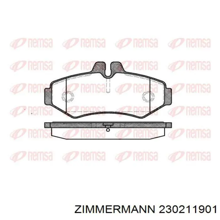 Купить 230211901 Zimmermann Колодки тормозные задние, дисковые