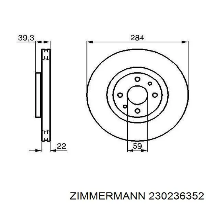 Тормоз дисковый передний Zimmermann 230236352 цена, от 48.94 USD