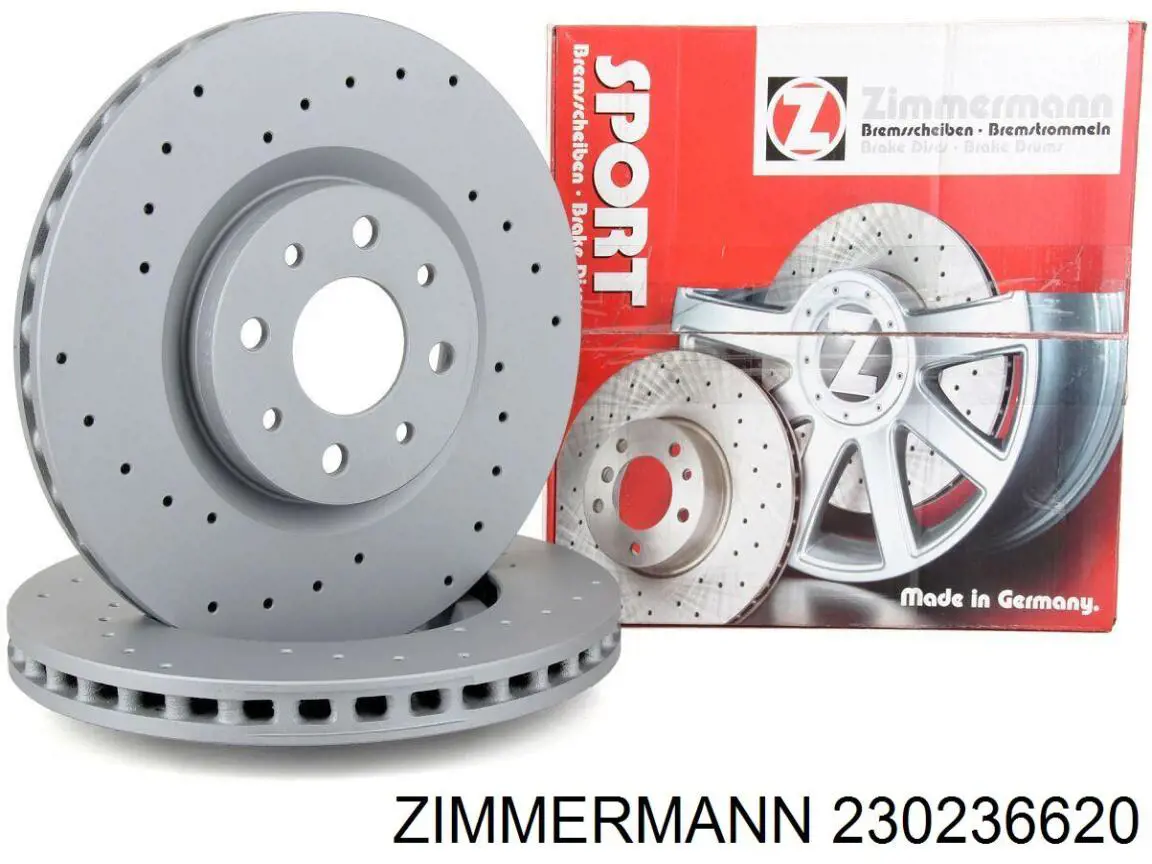 Передние тормозные диски 230236620 Zimmermann