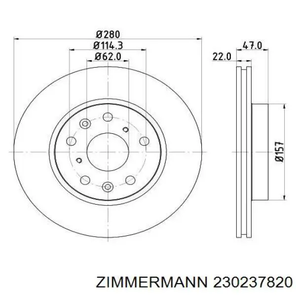Купить 230237820 Zimmermann Ротор тормозной
