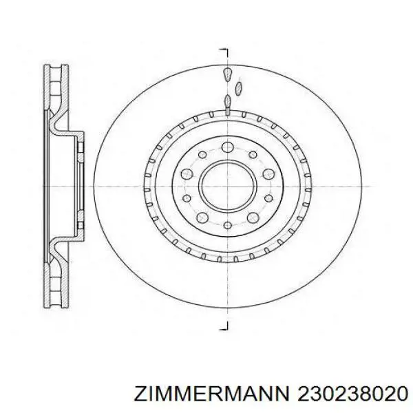 Купить 230238020 Zimmermann Ротор тормозной