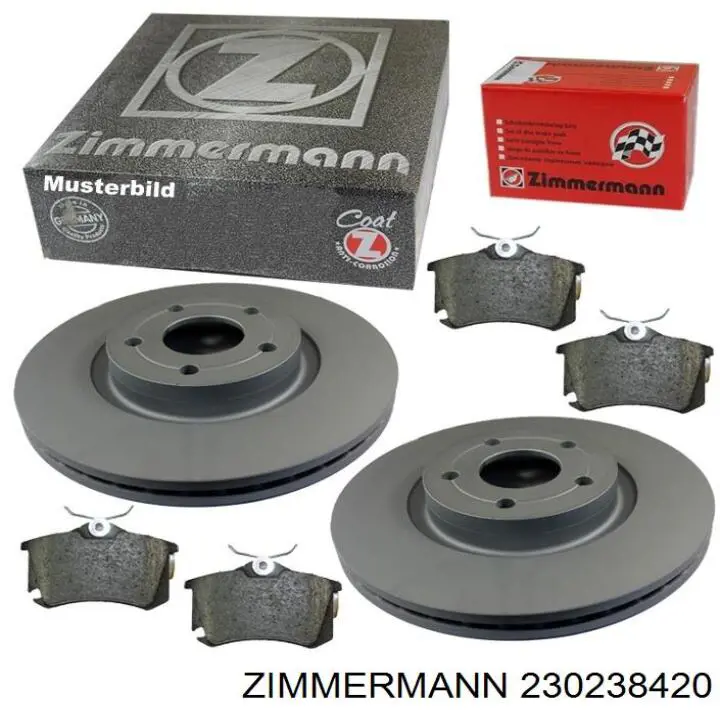 Передние тормозные диски 230238420 Zimmermann