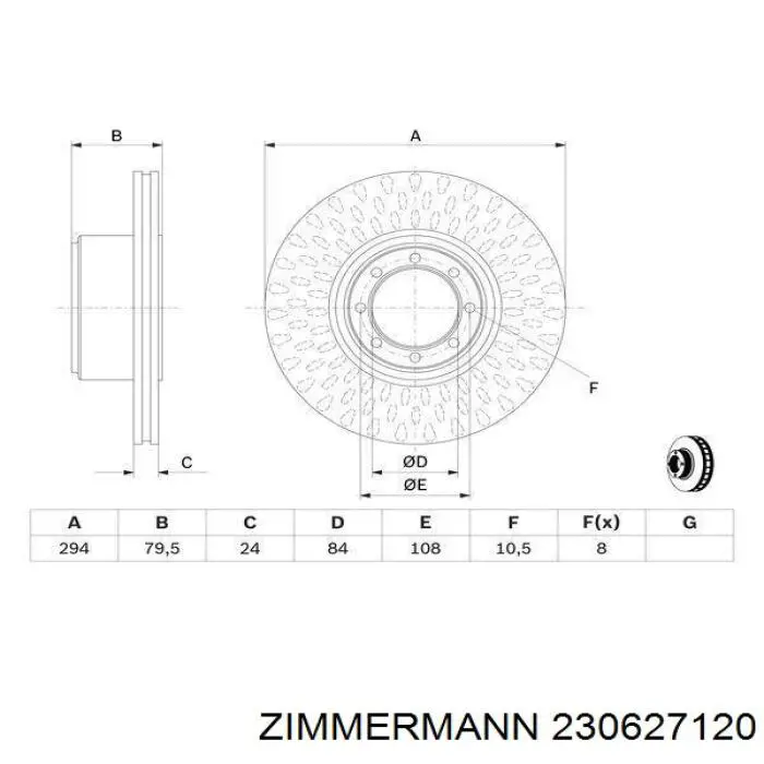 Купить 230627120 Zimmermann Диск тормозной задний