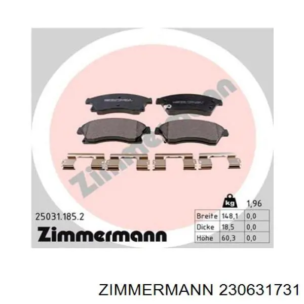 Колодки Zimmermann 230631731 цена, от 24.11 USD