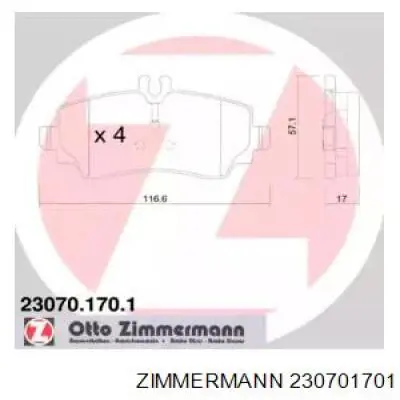 Колодки Zimmermann 230701701 цена, от 35.89 USD