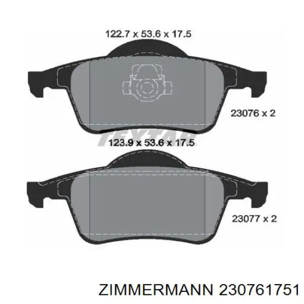 Колодки дисковые  Zimmermann 230761751 цена, от 35.29 USD