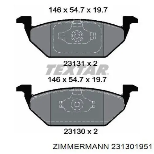 231301951 Zimmermann Колодки передние