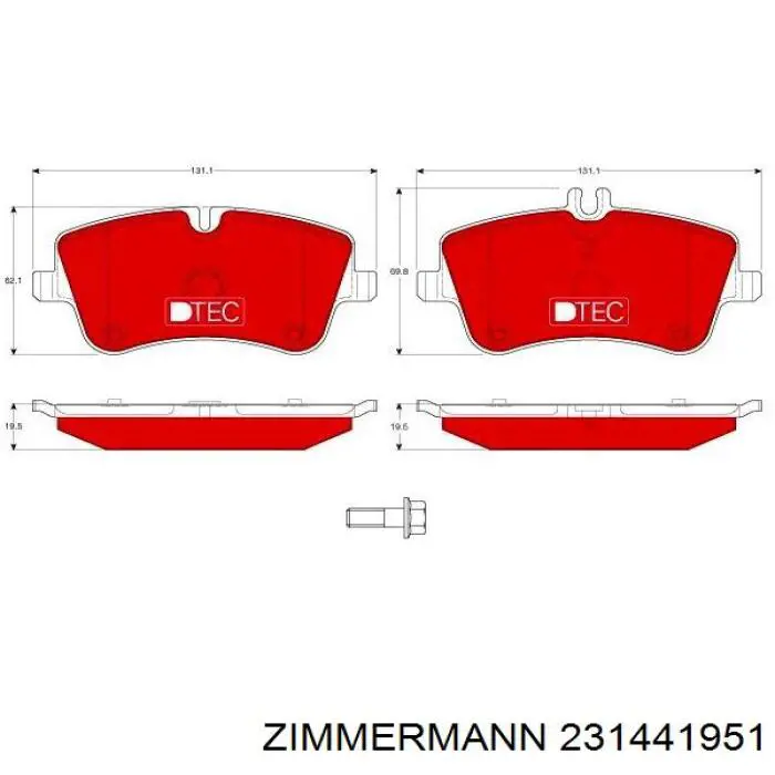Тормозные колодки Zimmermann 231441951