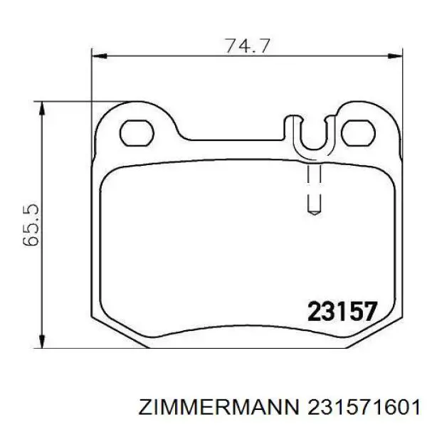 Задние дисковые колодки Zimmermann 231571601
