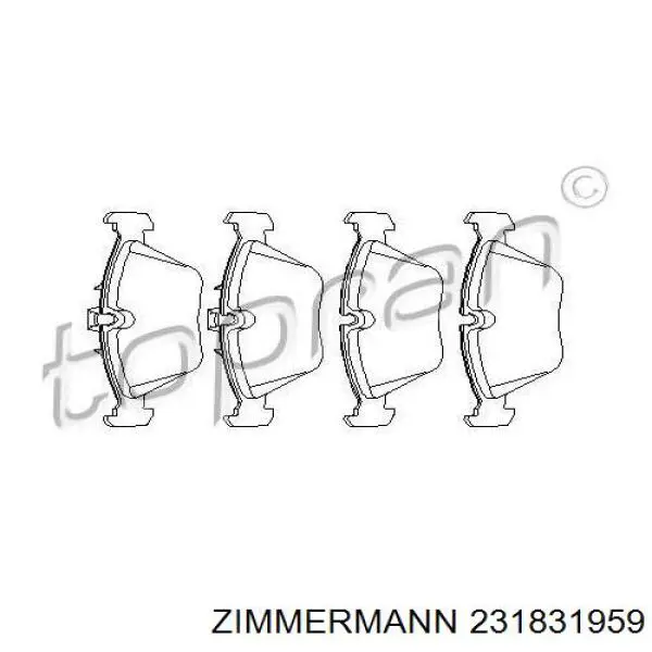 Купить 231831959 Zimmermann Колодки тормозные