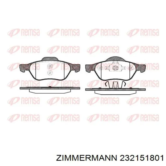 Передние тормозные колодки 232151801 Zimmermann
