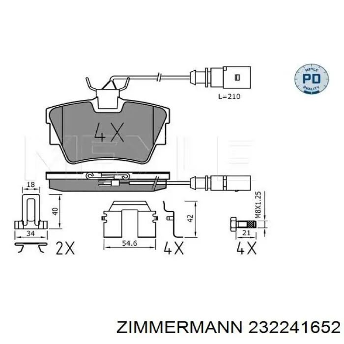 Колодки дисковые  Zimmermann 232241652 цена, от 22.62 USD