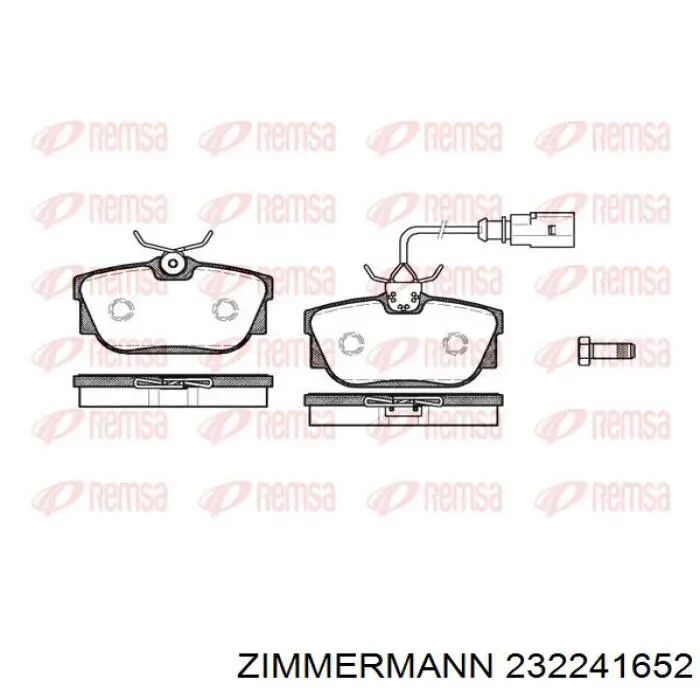 Купить 232241652 Zimmermann Колодки тормозные задние, дисковые