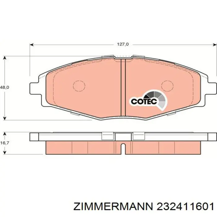 Передние тормозные колодки 232411601 Zimmermann