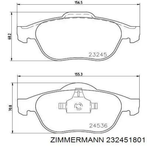 Передние тормозные колодки 232451801 Zimmermann