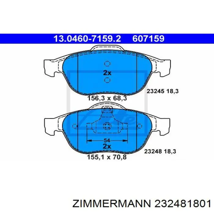 Тормозные колодки Zimmermann 232481801