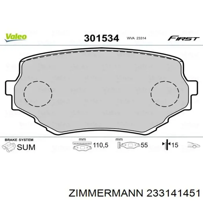 Колодки Zimmermann 233141451 цена, от 25.51 USD