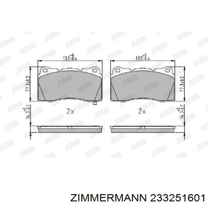 Купить 233251601 Zimmermann Колодки тормозные