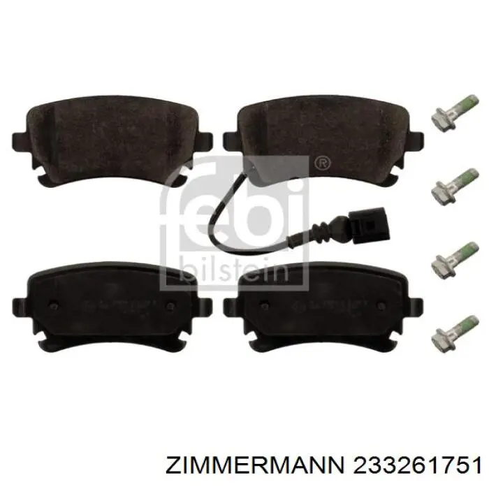 Купить 233261751 Zimmermann Колодки тормозные задние, дисковые