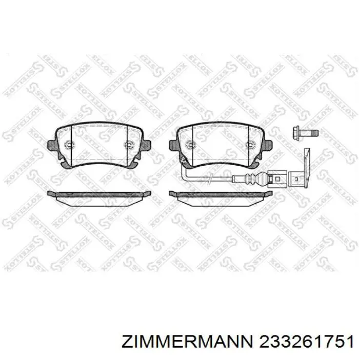 Задние тормозные колодки 233261751 Zimmermann