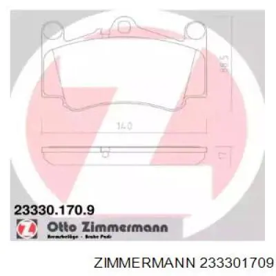 Передние тормозные колодки 233301709 Zimmermann